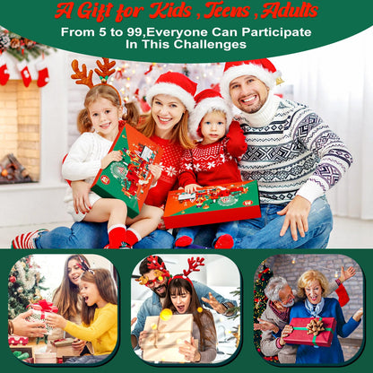 Brain teaser advent calendar 2025 for kids- 24 day Christmas calendar gifts with metal puzzles and wooden 3D puzzles, skill games for boys, girls, teens & adults.