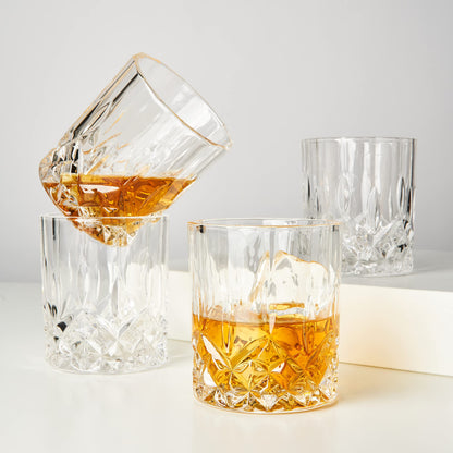 Whiskey 5832 Admiral Crystal Tumblers, Set of 4 by Home & Kitchen, 9 ounces, Clear