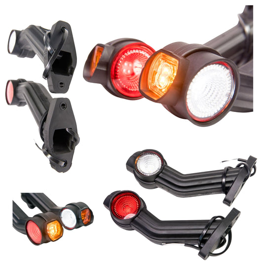 2 x LED rubber side marker light 12V 24V with E-mark position light car truck car trailer lamp light white red orange