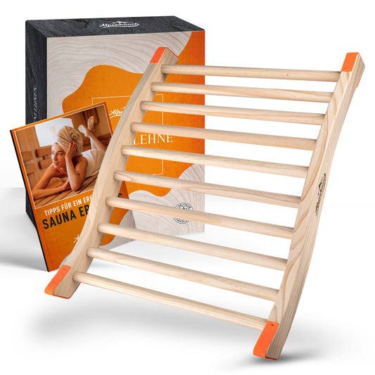 ALPENHAUCH Sauna backrest made of 100% natural wood [1 piece] - Ergonomic backrest with curved S-shape - Elegant sauna accessory infrared cabin - Comfortable backrest infrared cabin