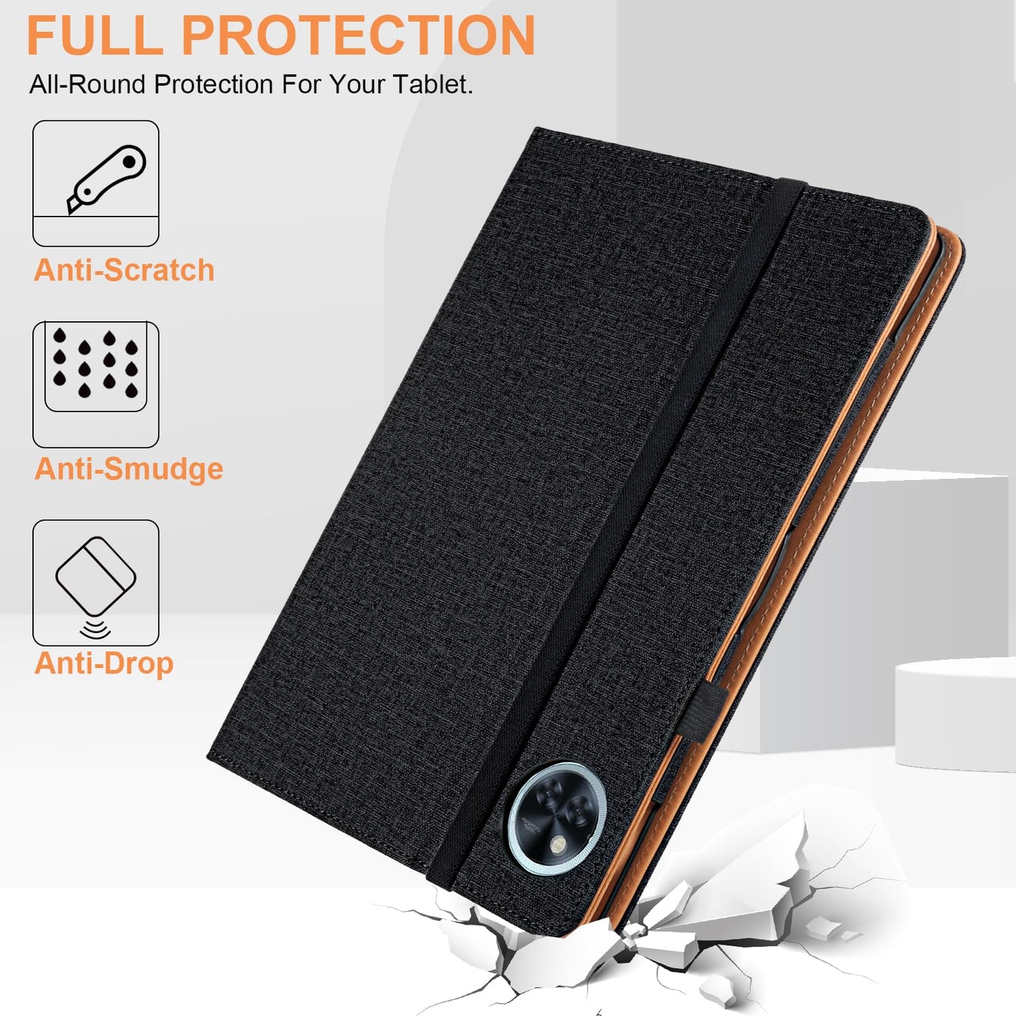 Vakarey for DOOGEE U11 Tablet Case, Multi Angle Support Case for DOOGEE U11 Pro 11 Inch, Black