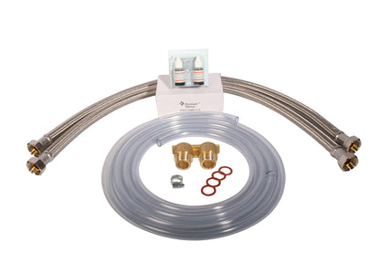 Aqmos R2D2-32 Water Softening System with 1" Connection Kit and Mounting Block | Water softener for households up to 3 people | Descaler for soft water