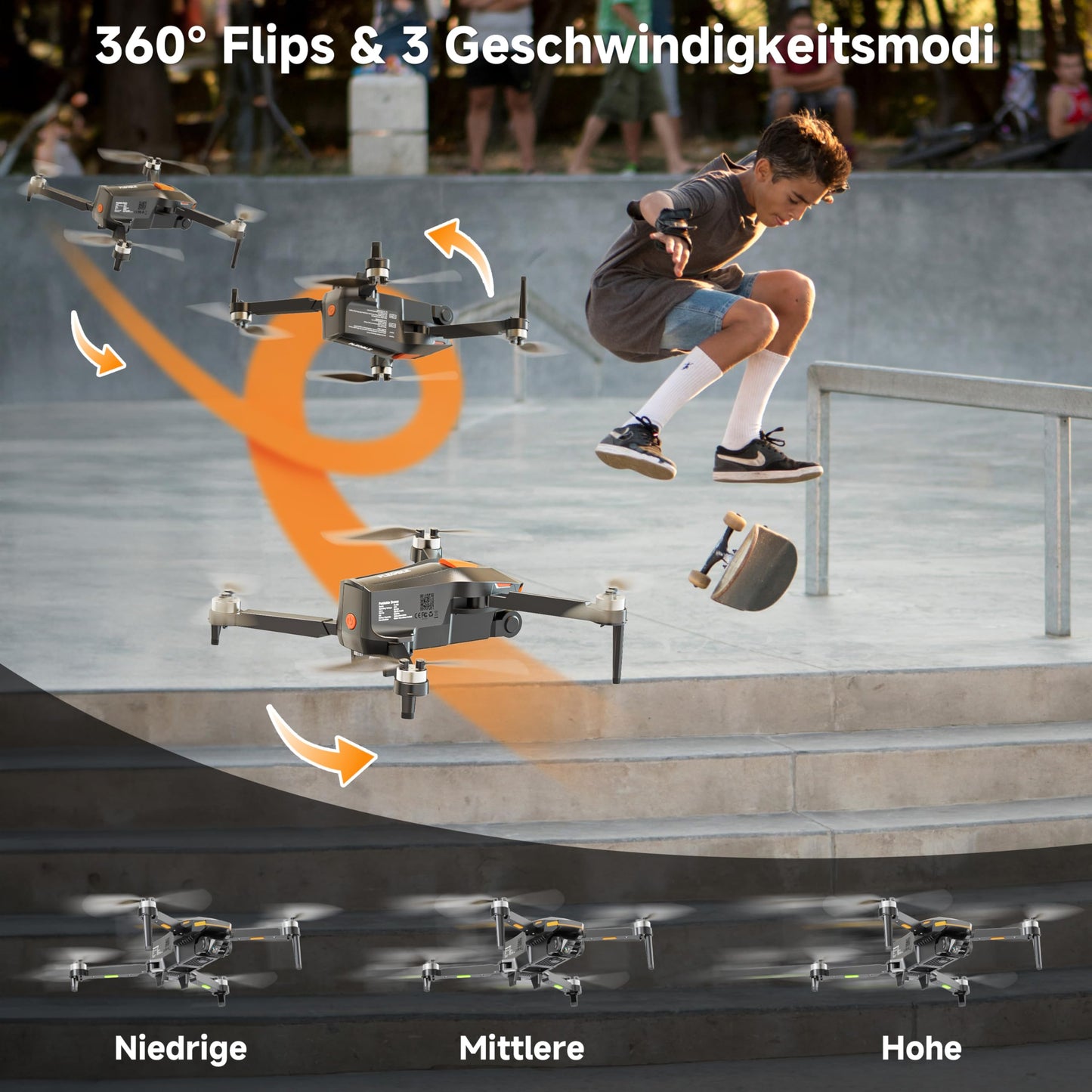 PLEGBLE drone with camera for kids adults, brushless motor mini drone FPV RC quadcopter with WiFi 1080P, altitude hold, 3D flip, headless mode, toy and gifts for boys beginners