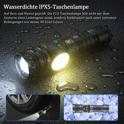 Jayxinli flashlight LED rechargeable 1000000 lumens with magnet, extremely bright flashlights with 5000mAh battery, LCD power display, 9 lighting modes, zoom, strong for camping, hiking, outdoor, emergencies.