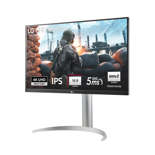 LG, 27-inch, Ultra UHD 4K Monitor, 68.4cm, 16:9, Super Resolution, 3840 x 2160, 60Hz, 5ms, HDR10, AMD FreeSync, DCI-P3 95%, DisplayHD 400, 27UP650K-W.AEU - White