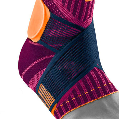 BAUERFEIND Ankle Support ankle brace for sports like soccer, fitness, and running. Prevents ankle injuries and provides stability. Pink, size L.