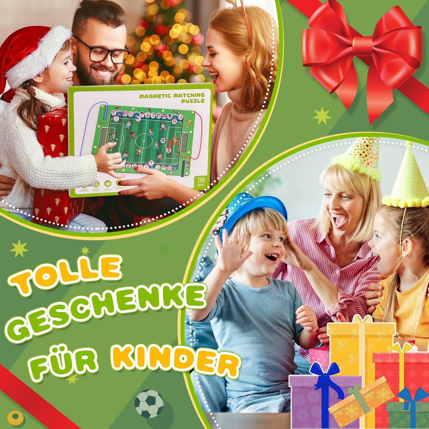 Soccer Gifts for Boys: Montessori Toys for 3 4 5 Year Old Boys Kids Magnetic Soccer Game Boy Gift 4-5-3-6 Years Birthday Learning Game for 3-6 Year Old Boys Girls Activity Wooden Toy