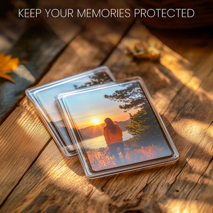 Kurtzy 50 Pack Mini Polaroid Picture Frames Magnetic - 50x Small Photo Magnets - Magnet Picture Frames For 7 x 4.5 cm Photos - Fridge Magnets for Small Pictures - Photo Gifts