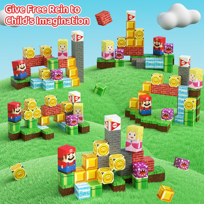 STEM MATCH Magnetic Building Blocks Travel Toy for Kids, Portable Iron Box Magnetic Building Blocks 35 PCS, Magnetic Construction Toy Travel Toy Gift for Kids aged 3+ years.