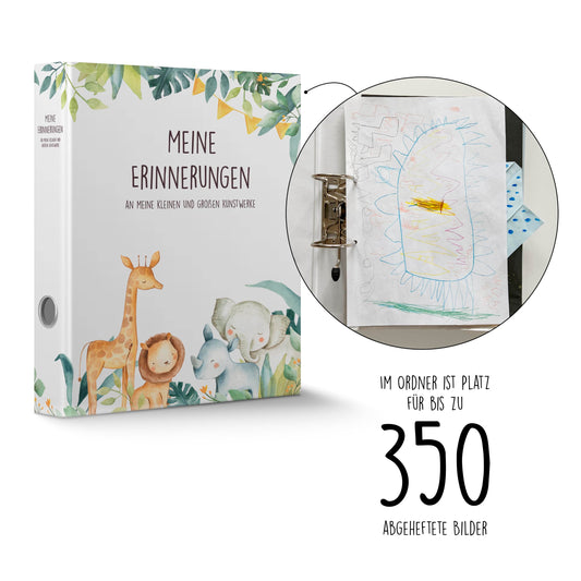 CALLUNA® "My Memories" collection folder with handle - kindergarten folder - kindergarten collection folder - resource-saving production - includes EXTRA treasure hunt - gift - baby animals.