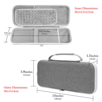GEEKRIA Keyboard Carry Case, hard shell protection compatible with Apple Magic Keyboard (MXCL3LL/A) / MK2A3LL/A / MXCK3LL/A / MK293LL/A, Mouse Combo Case (Light Gray)