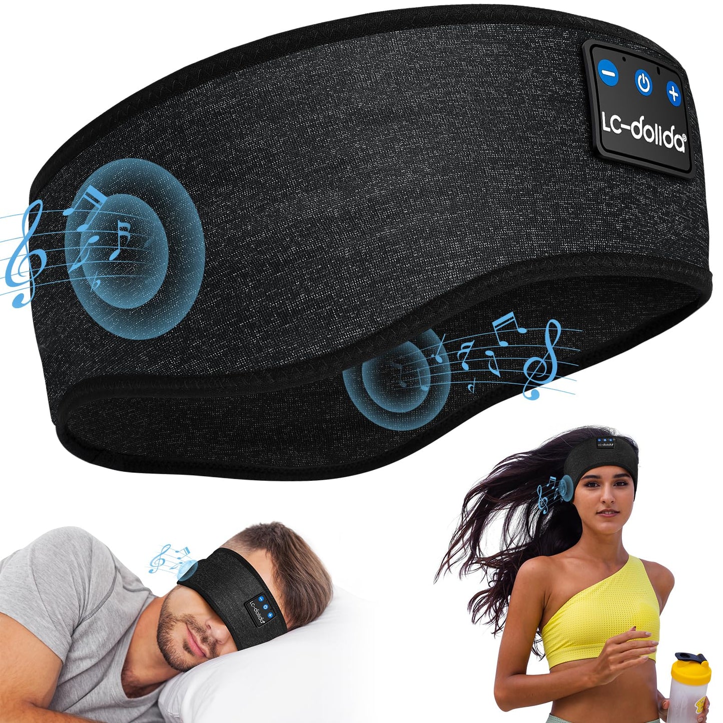Bluetooth 5.4 Sleep Headphones, Sleep Headband Bluetooth Headphones for Sleeping, Comfortable Sports Headband for Side Sleepers, sports training, jogging, yoga, traveling