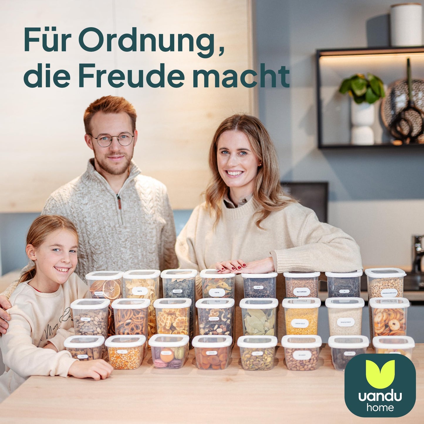 uandu airtight food storage containers with lids - 24 piece set | kitchen storage container box | BPA free | kitchen organizer | containers for all dry foods