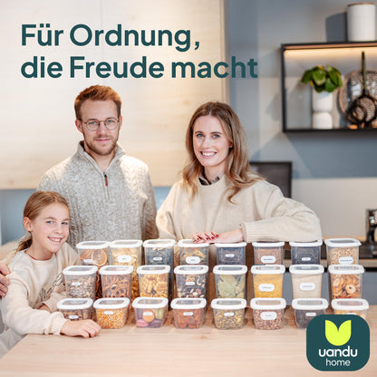 uandu airtight food storage containers with lids - 24 piece set | kitchen storage container box | BPA free | kitchen organizer | containers for all dry foods