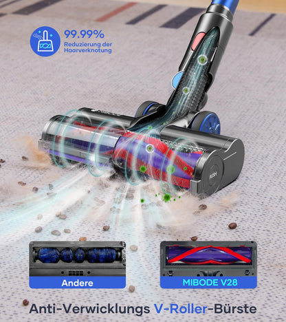 MIBODE Cordless Vacuum Cleaner, 45000Pa/550W/70Mins with Smart Display, Automatic mode & Anti-Tangle Brush for Carpet, Hard Floor, and Pet Hair.
