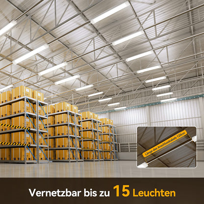Anten LED moisture-proof luminaire 120cm, 36W 4000LM LED neon tube, neutral white 4000K moisture-proof lamp, IP65 waterproof batten luminaire, workshop lamp, cellar luminaire, ceiling luminaire for offices, warehouses, garages.