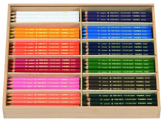 Lyra Color Giant®, painted colored pencils, wooden box with sliding lid 144 pencils
