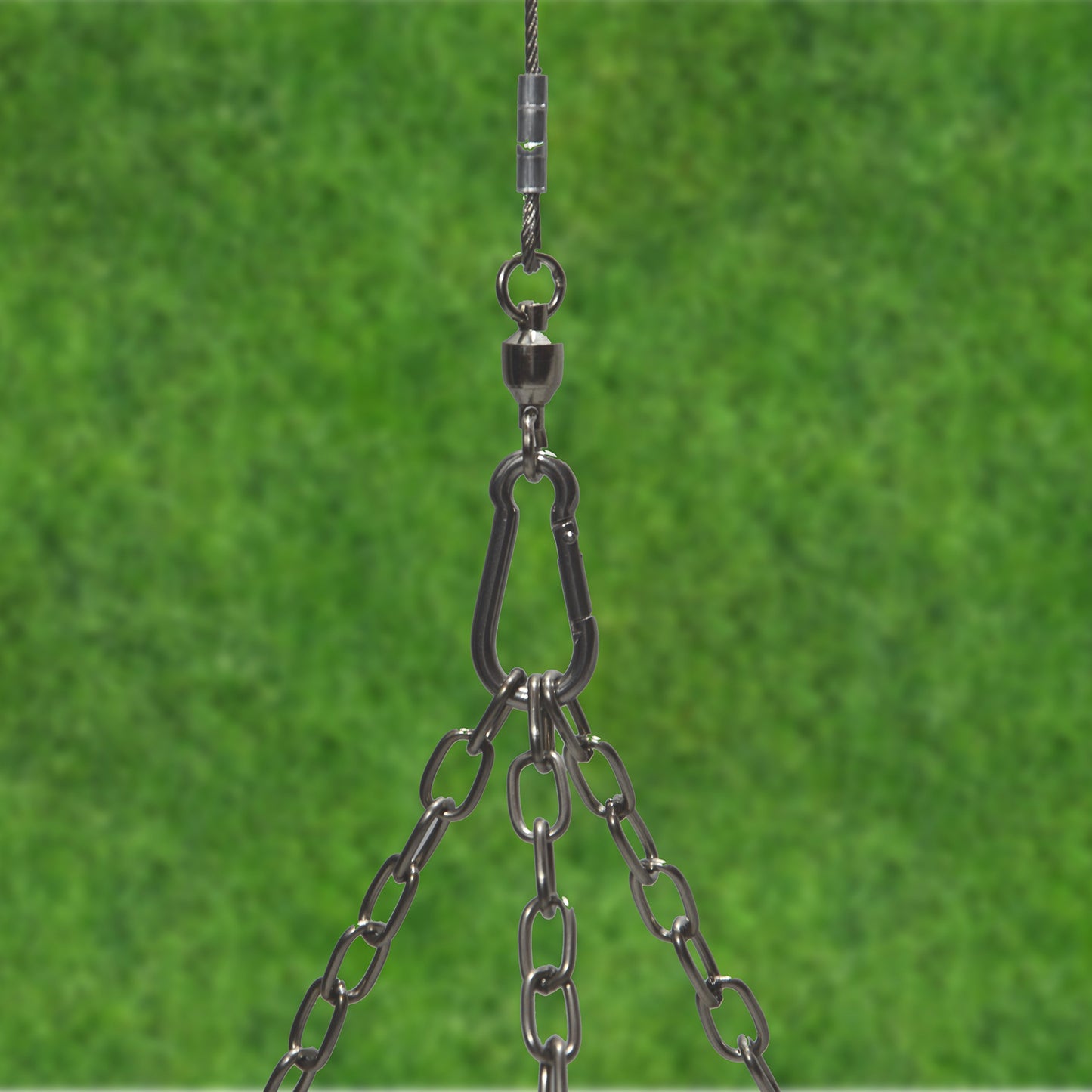 Tripod swing grill with 70 cm stainless steel grate made in Germany.
