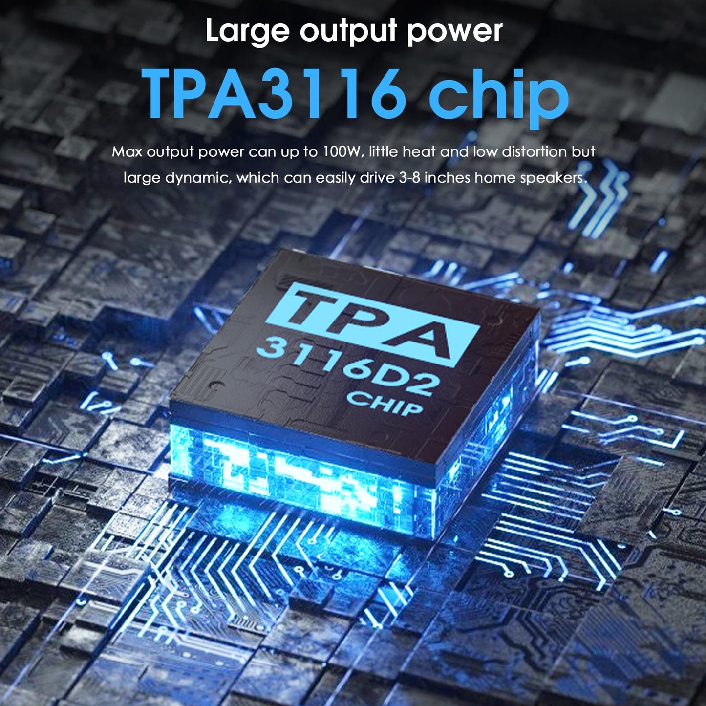 Nobsound G3 Bluetooth stereo amplifier, 2-channel Class D audio receiver for home speakers, 50W x 2 TPA3116 HiFi power amplifier.