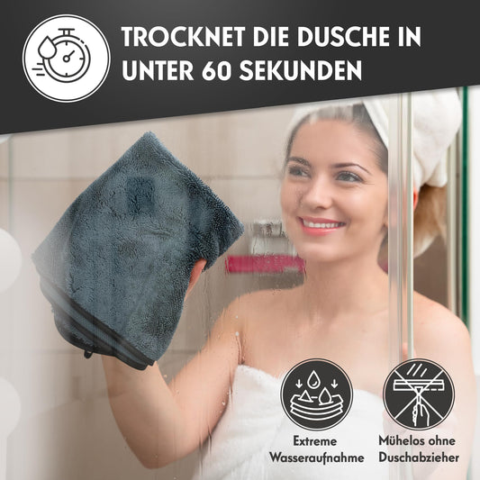 NATARO® 4 Pack Fast Dry it. Premium drying cloth for shower, car, household, camping - THE ORIGINAL - extra absorbent microfiber cloth, lint-free, scratch-free Shiny Wipes towels 40x50cm