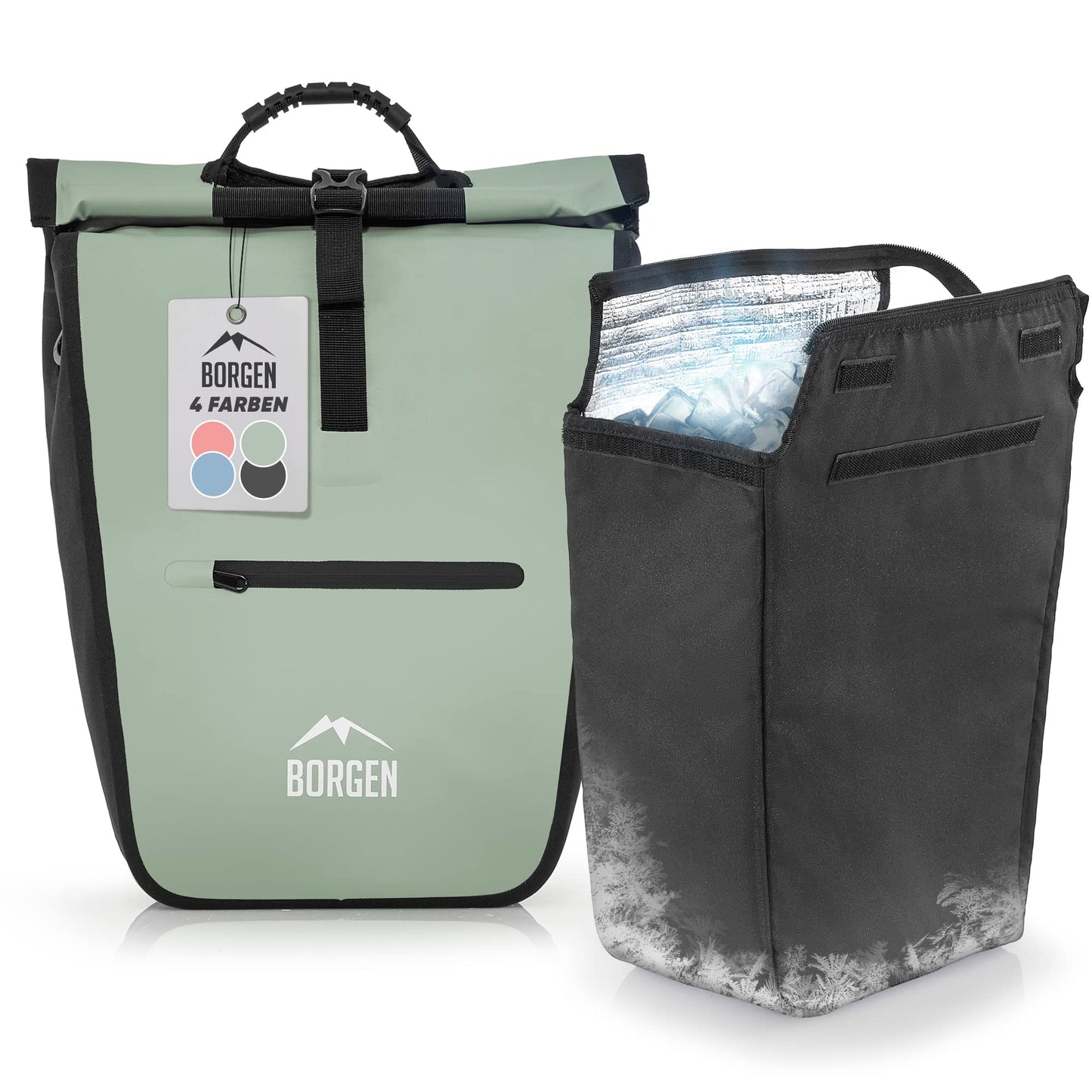 Borrow bike luggage rack bag with removable cooling insert - Can be used as a luggage carrier bag, bike bag, carry bag 23 liters