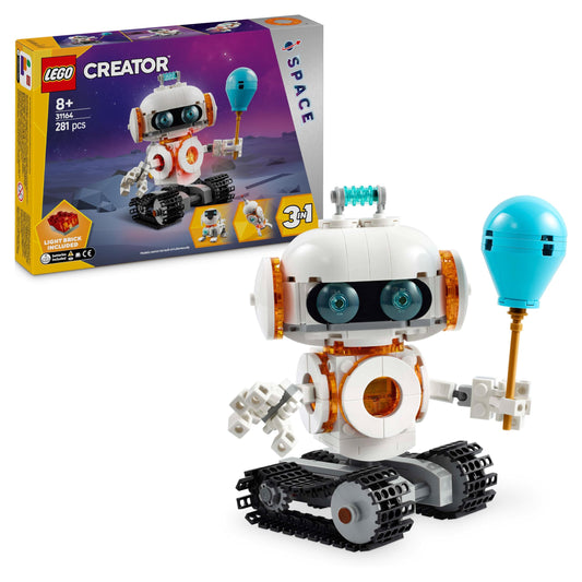 LEGO Creator 3in1 Space Robot - Toy can be rebuilt into Dog Figure or Rocket Model - Building set for kids - Space-themed gift idea for boys and girls aged 8 and up 31164