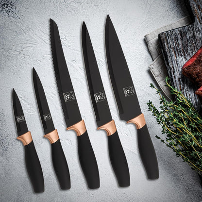 Chefhoablorn 15-PC Knife Block Set, Sharp Stainless Steel Chef Knives for Housewarming Wedding Gift