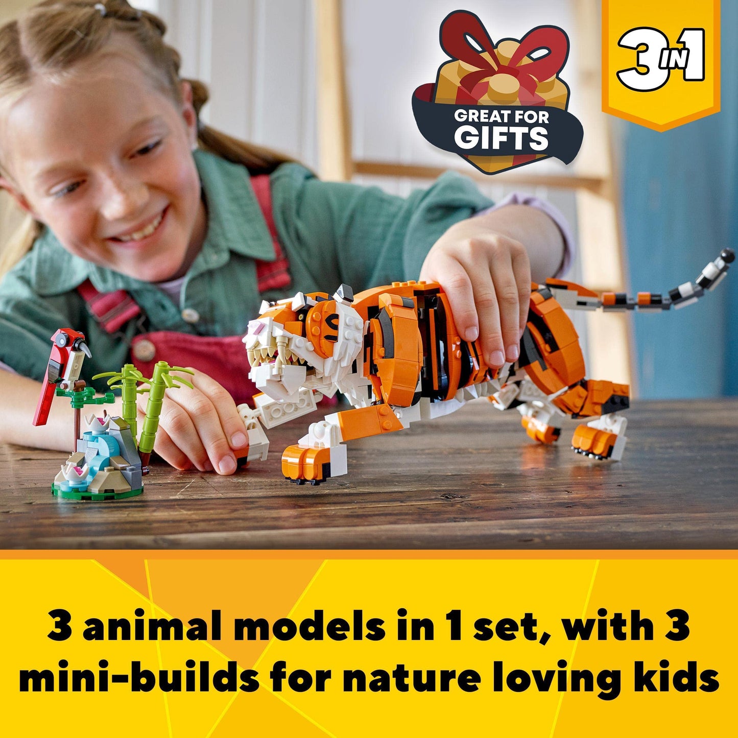 LEGO Creator Forest Animals: Red Fox, set with Fox & 31129 Creator Majestic Tiger, Panda or Fish