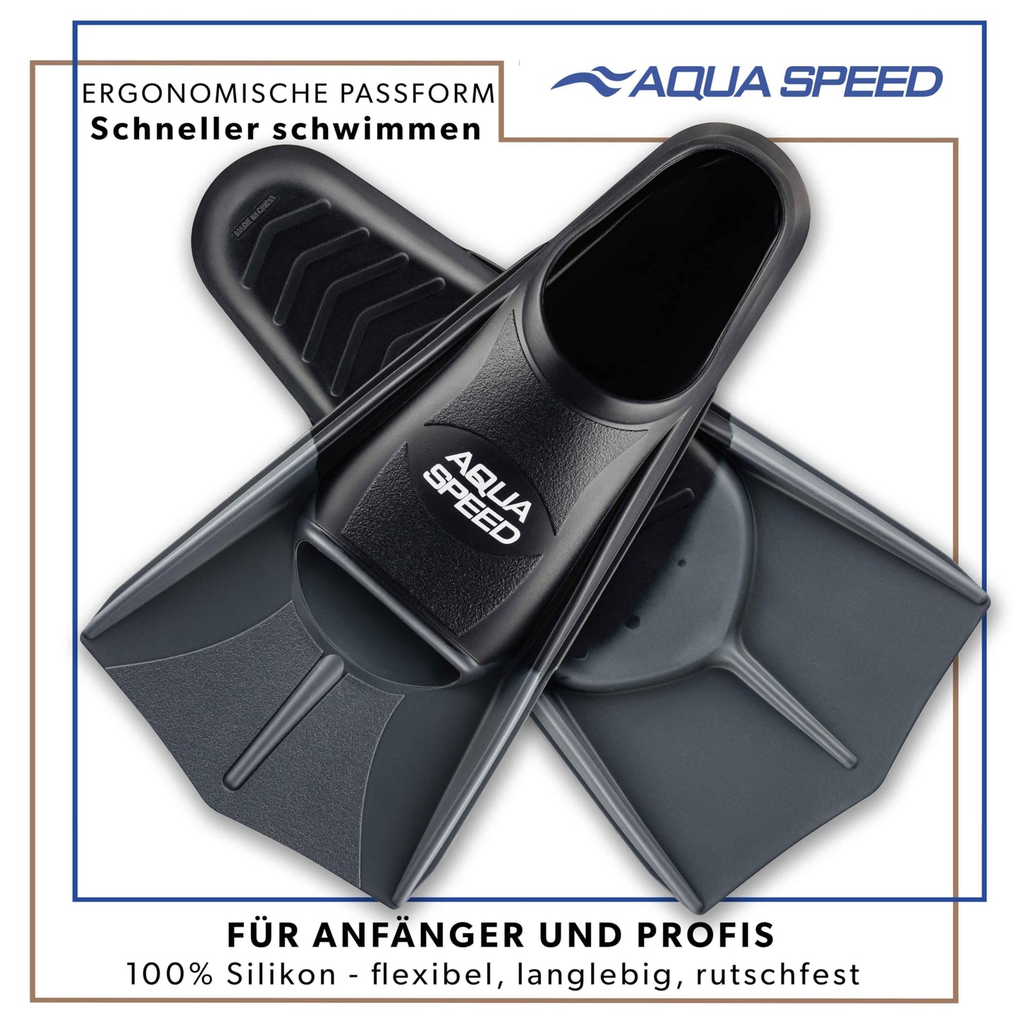 Aqua Speed training fins + Ultrapower backpack | Swim fins | Short fins | Color: silver/26 Size: 31/32