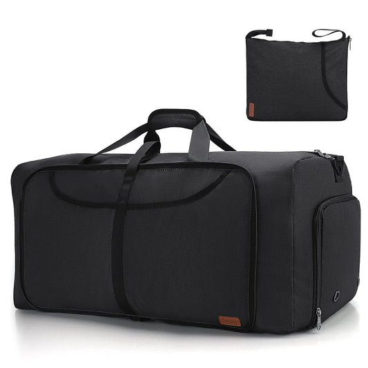 Vogsnow Travel Bag Large Foldable 100L, Weekender Overnight Bag Duffel Waterproof Sports Bag with Shoe Compartment for Men and Women