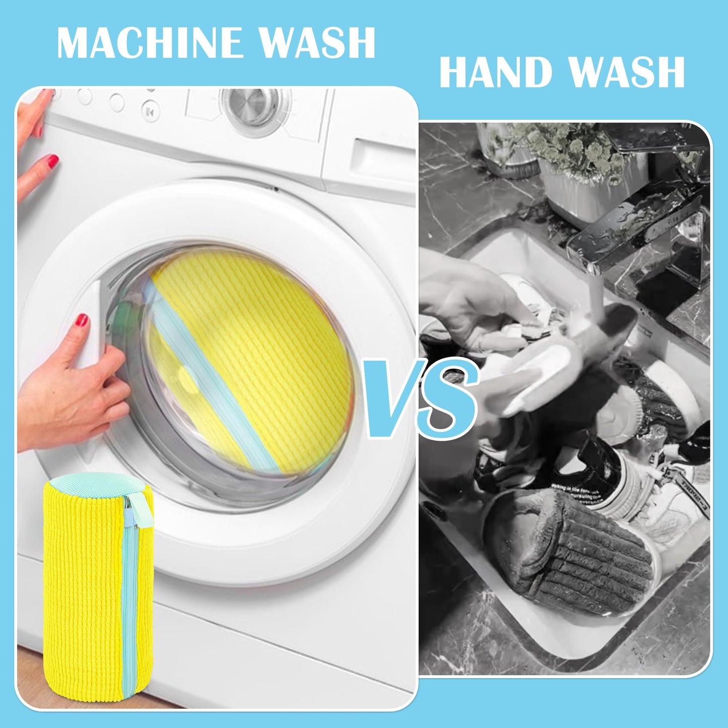 Phone Shoe Bag Washing Machine Shoe Washing Bag, Laundry Bag Shoes Laundry Bag with 360° cleaning fluff and zipper, Shoe Bag for Washing Machine and Dryer