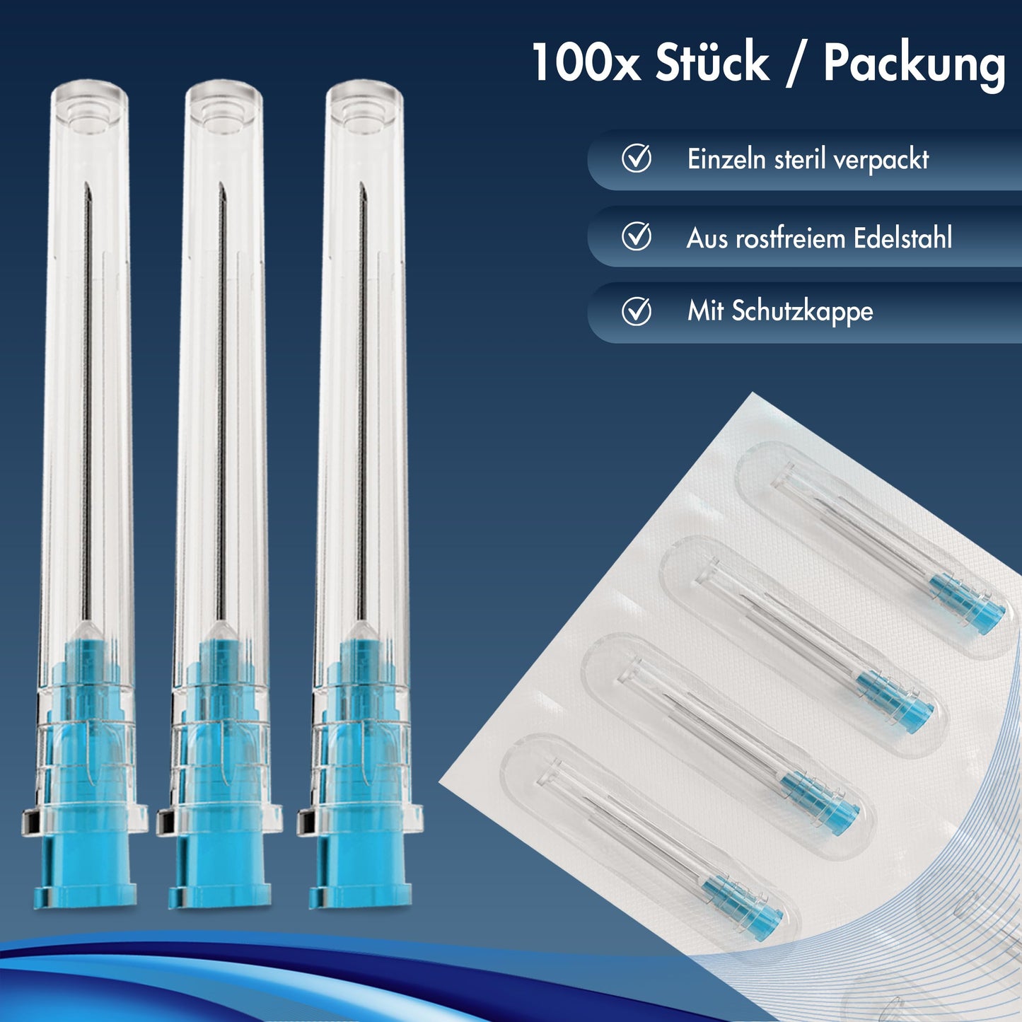100 pieces of individually packed 23G x 1 ¼" (0.6mm x 32mm) stainless steel tubes for refill liquids. Ideal for household, science lab, and industry use.