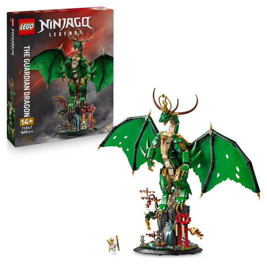LEGO NINJAGO Guardian Dragon Building Set - Featuring Dragon Figure, Master Wu Minifigure & Stand - Building Toy for Boys age 14+ & Teens 71847
