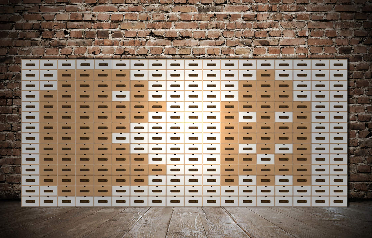 BigDean 30x Shoe Storage BROWN/White with Viewing Window Storage Box Stackable Storage Box Shoe Box Shoe Box All-purpose Drawer Cardboard made of Kraft paper