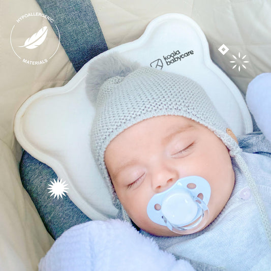 KOALA BABYCARE Baby Pillow for Plagiocephaly, removable (with 2 pillowcases), helps to prevent and treat flat head syndrome. Made of memory foam - White - Registered Design KBC®