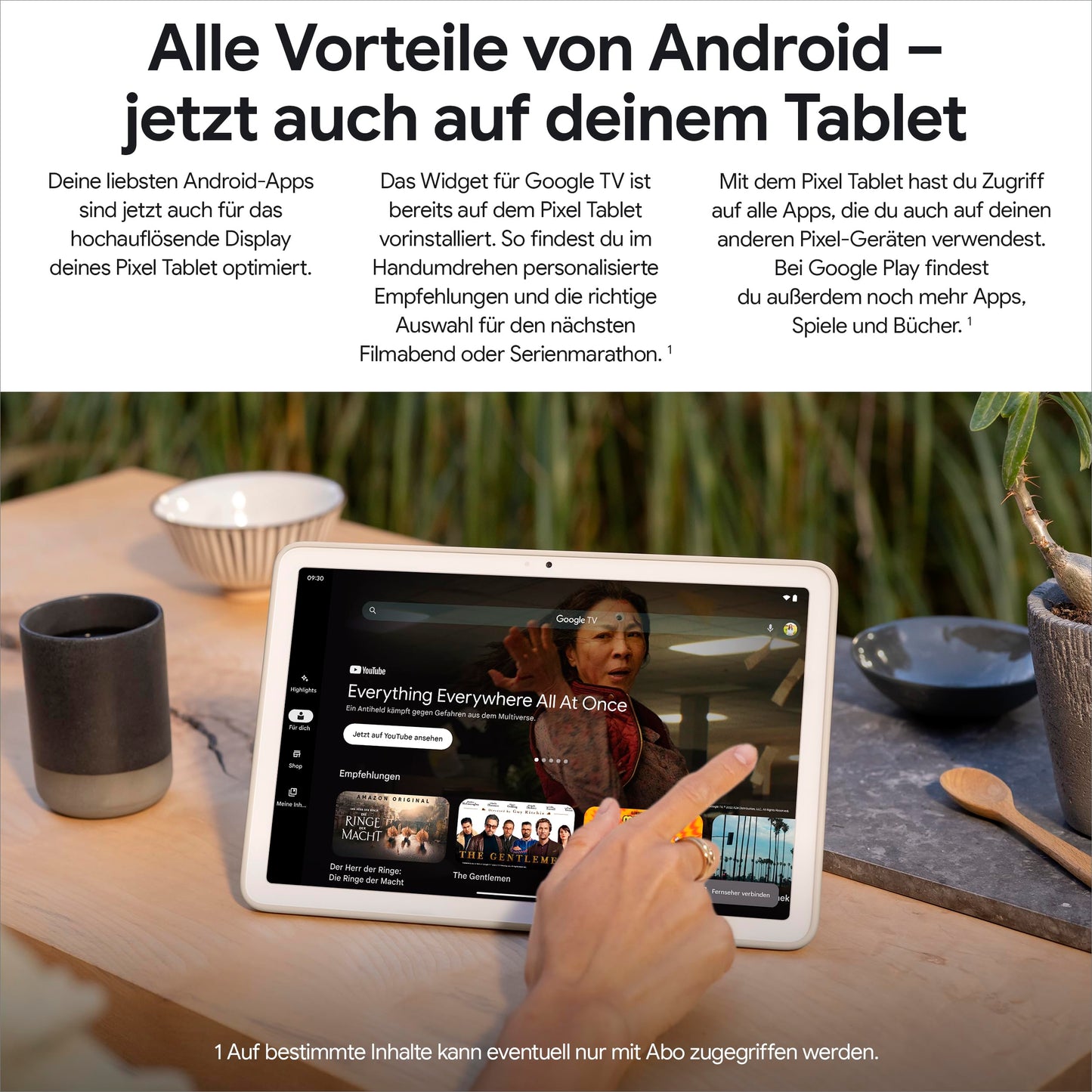 Google Pixel Tablet - Android tablet with 11" display and long-lasting battery life - 8GB RAM - 256GB storage - Porcelain