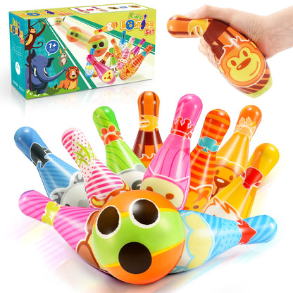 Adeokay Bowling Set - Montessori toy for kids aged 2 and up, outdoor games for boys and girls up to 12 years old.