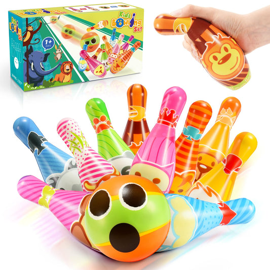 Adeokay Bowling Set - Montessori toy for kids aged 2 and up, outdoor games for boys and girls up to 12 years old.