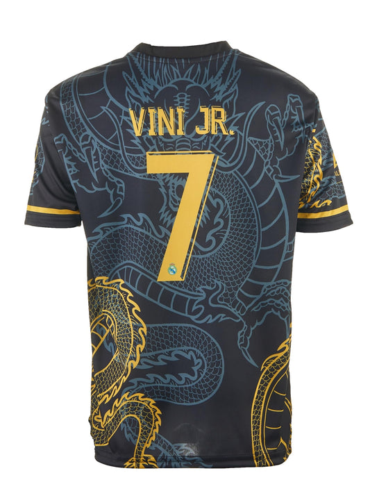 Amdrabola Madrid Vini Jr. #7 Dark Blue Dragon Soccer Kids Jersey, Special Design, Soccer, Limited Edition, Comes with Shorts, Vinícius Júnior (140, Dark Blue)