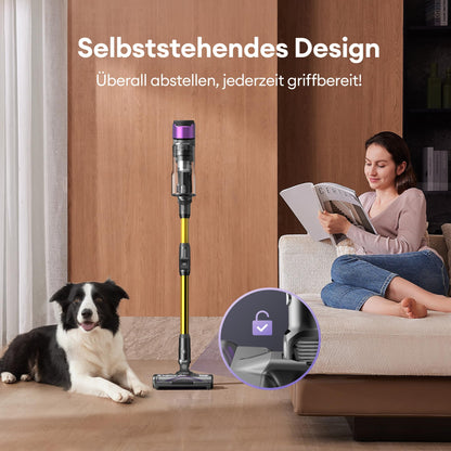 Ultenic Wireless Vacuum 55000Pa 60Min, Self-standing with Anti-Tangle Floor Brush, Green Eye Technology, LED Display, Quiet Battery Handheld Vacuum for Hard Floors & Carpets, Purple.