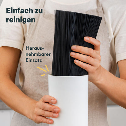 SILBERTHAL Universal knife block - removable bristle insert - without knives - unfilled - knife storage with stainless steel ring - White