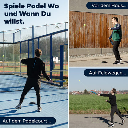 MOVEMATE Padel Trainer Set with Wilson® Padel ball | innovative ball game for outdoor, garden, park for kids & adults | includes carrying bag & instructional videos