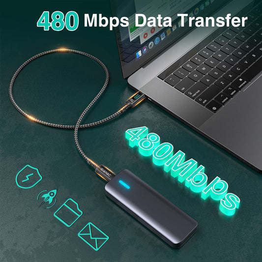 100W USB C to USB C Cable, [2 Pack 1m] PD Fast Charging USB C Cable with LED Display, Compatible with iPhone 16 15 Pro Max, Samsung Galaxy S25 S24 S23 Ultra, Pixel 7, iPad Pro, MacBook Air