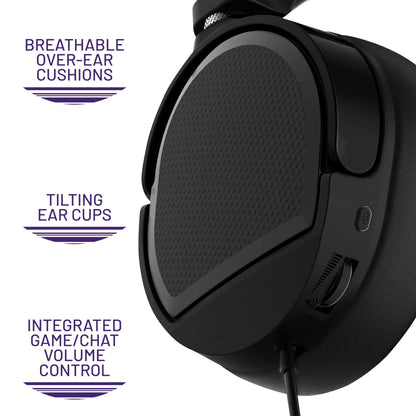 STEALTH Panther Gaming Headset Over Ear for PS4/PS5, Xbox, Switch, PC with flexible microphone, 3.5mm jack, 1.5m cable, lightweight, comfortable, and durable.