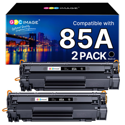 GPC IMAGE 85A compatible Black Toner for HP 85A CE285A Toner for HP Laserjet P1102W P1102 P1100 P1106 P1108 P1109 M1130 M1132 M1210 M1210MFP M1212 M1212NF M1217NFW (2-Pack)