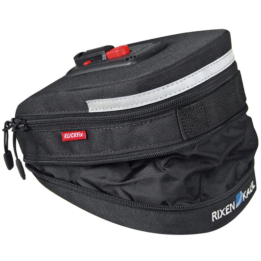 KLICKfix bike bag Micro 200 Expandable black saddle bag, 19 x 12 x 8 cm