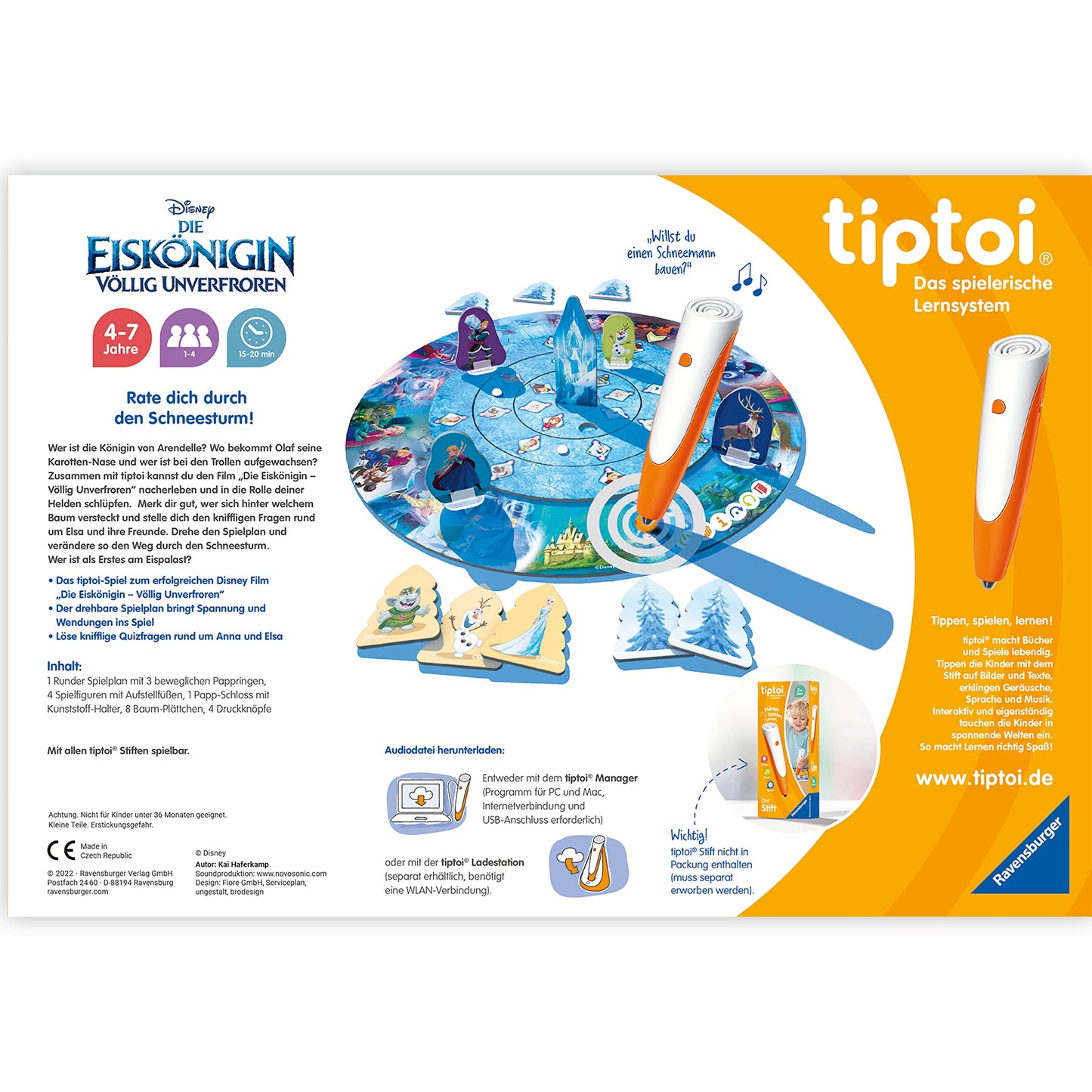 Ravensburger tiptoi Game 00116 - Disney Frozen - A Twisted Race Game - A magical quiz game for ages 4 and up.
