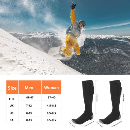 2024 Ferdiiz Heated Socks, 2 X 6000mAh/5V Battery Max. 12H Electric Foot Warmer Rechargeable Wool Heated Socks 2 Heating Wire Heated Socks with 4 Temperatures for Boys Girls.