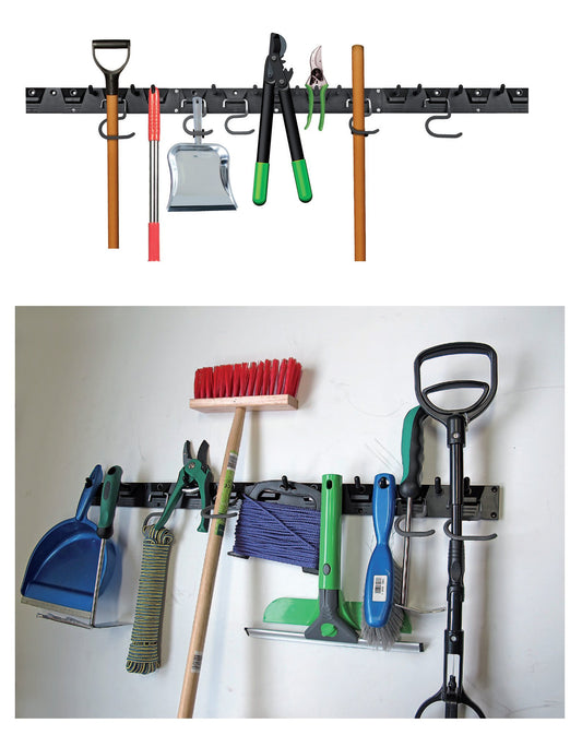 FITOOL Adjustable Storage System 48 inch, Wall Mount for Tools, Broom Holder, Garden Tool Organizer.