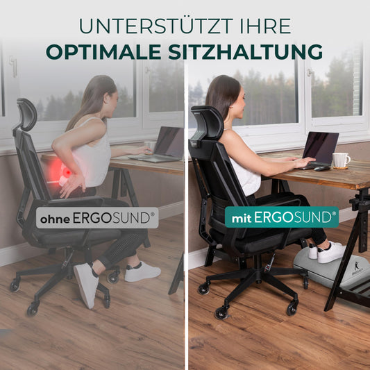 ERGOSUND Footrest Desk [TEST WINNER] Premium foam core, height-adjustable footrest [non-slip] Ergonomic footrest desk, home office accessory footstool footrest footrest